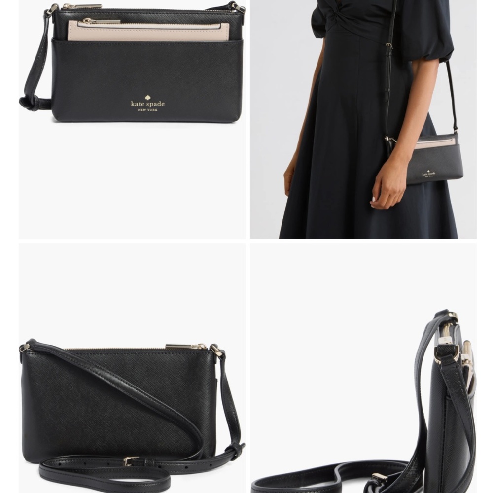 Kate Spade New York textured leather crossbody bag with removable pouch - Picture 5 of 7